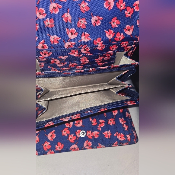 Kipling Navy and Red Floral Wallet - Picture 3 of 9